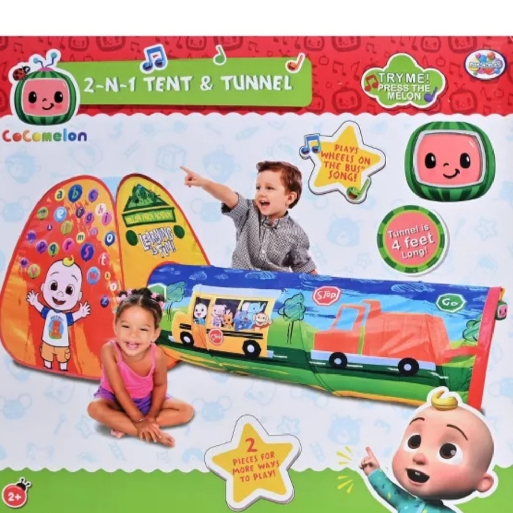 🆕️ CoComelon Pop-N-Play Tent and Tunnel